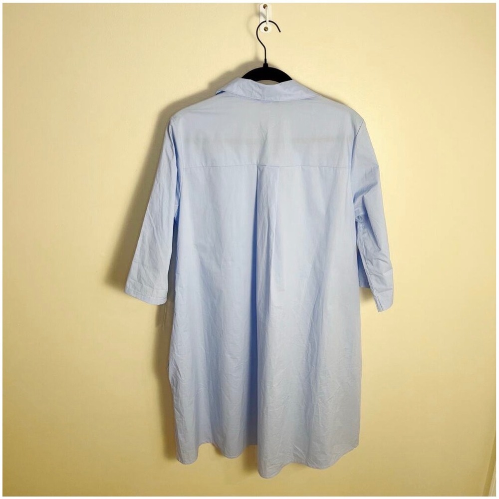 Noeline Paris Shirt Dress Womens XL Blue Ciel Art 2299 Cotton Made in Italy NWT - Picture 6 of 8